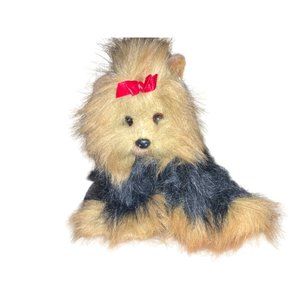 Ty Plush Yappy the Yorkshire Terrier Stuffed Animal Red Bow 1997